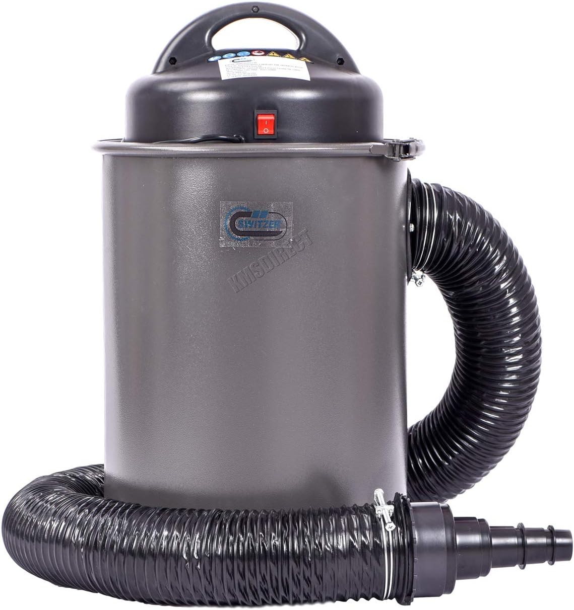 SwitZer Compact Dust Extractor Vacuum Cleaner Workshop Wood Chip Collector 50L 1200W Powerful Motor Bucket Shape SZ-DEV01 Grey