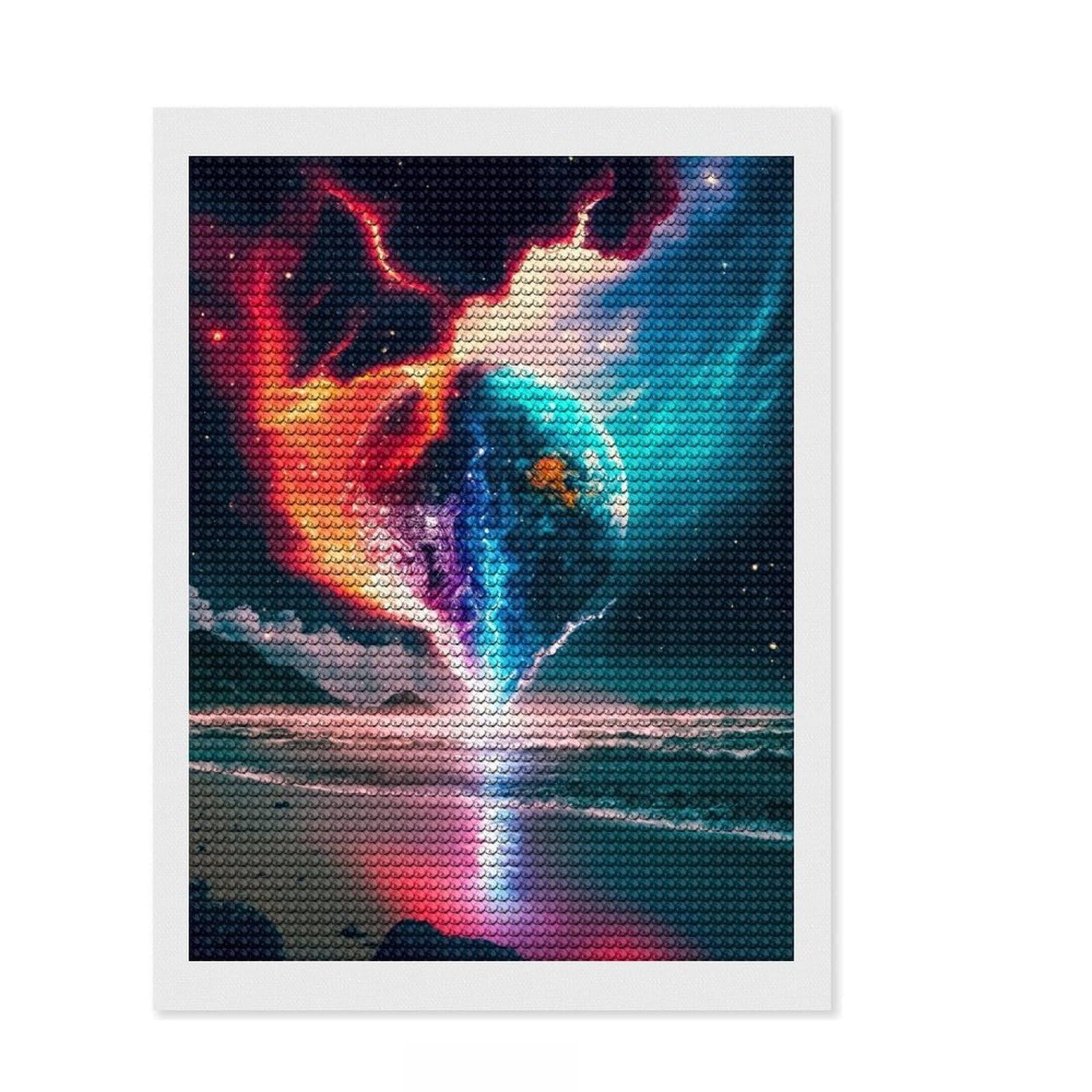 Junmoney Portal to Earth Round Drill Diamond Painting 12"x16", for Women, Fun Craft Experience, Bedroom Decor, Holiday Gift Idea