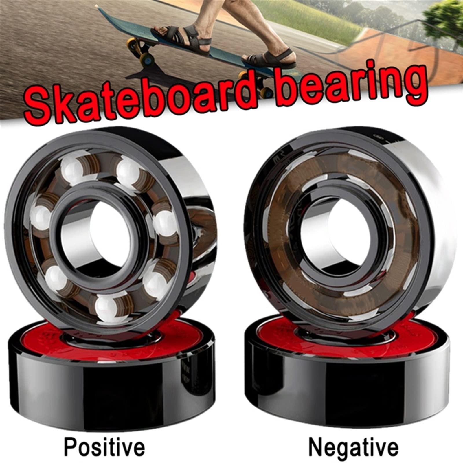 8 Pezzi Cuscinetti in Ceramica Resistente all'Usura ad Alta velocità Fit for la Ruota di Skateboard