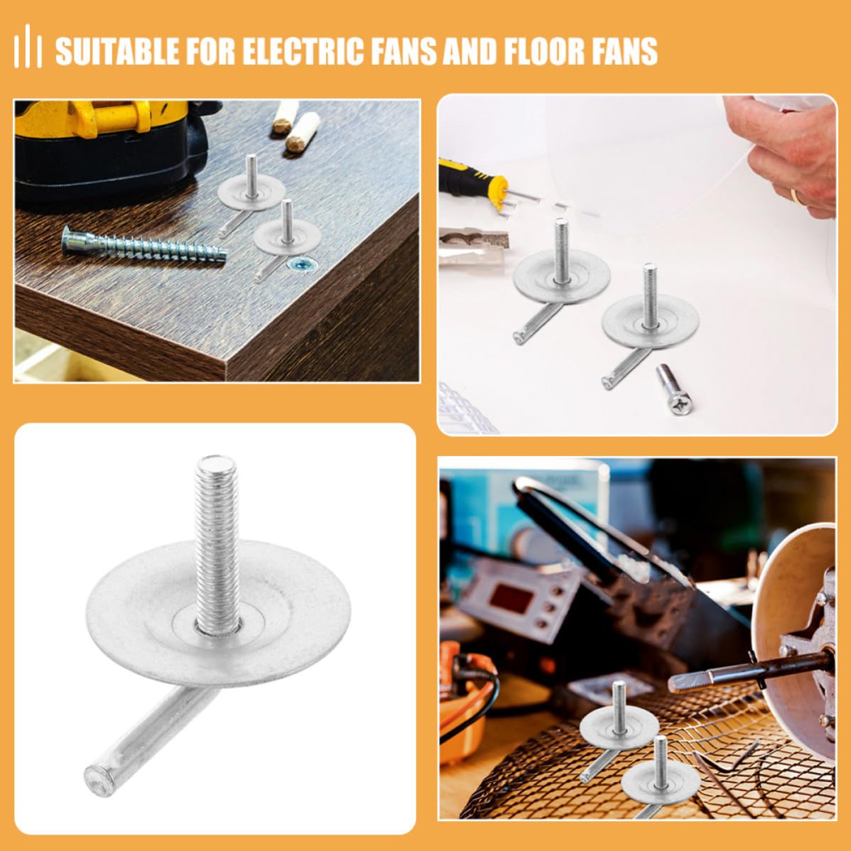 Cabilock Vis de Fixation pour Ventilateur sur Pied en Fer Argenté, Lot de 2 Pièces, Boulons de L pour Base Stable et Support Sécurisé