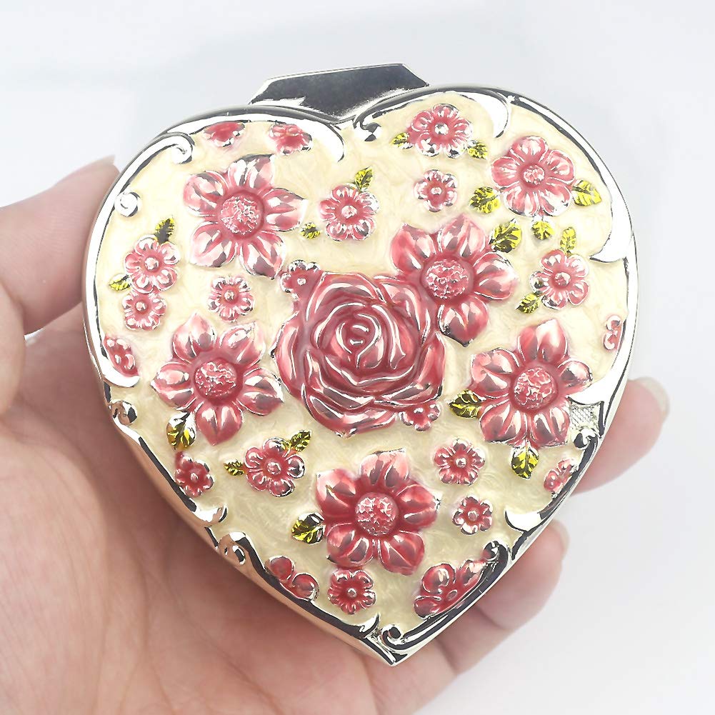 ROSIKING Emboss Alloy Metal Music Box Wind Up Movement Music Box for Friends on Christmas,Valentine's Day (Boutique Embossed Metal Music Box K, Tune;Spirited Away)