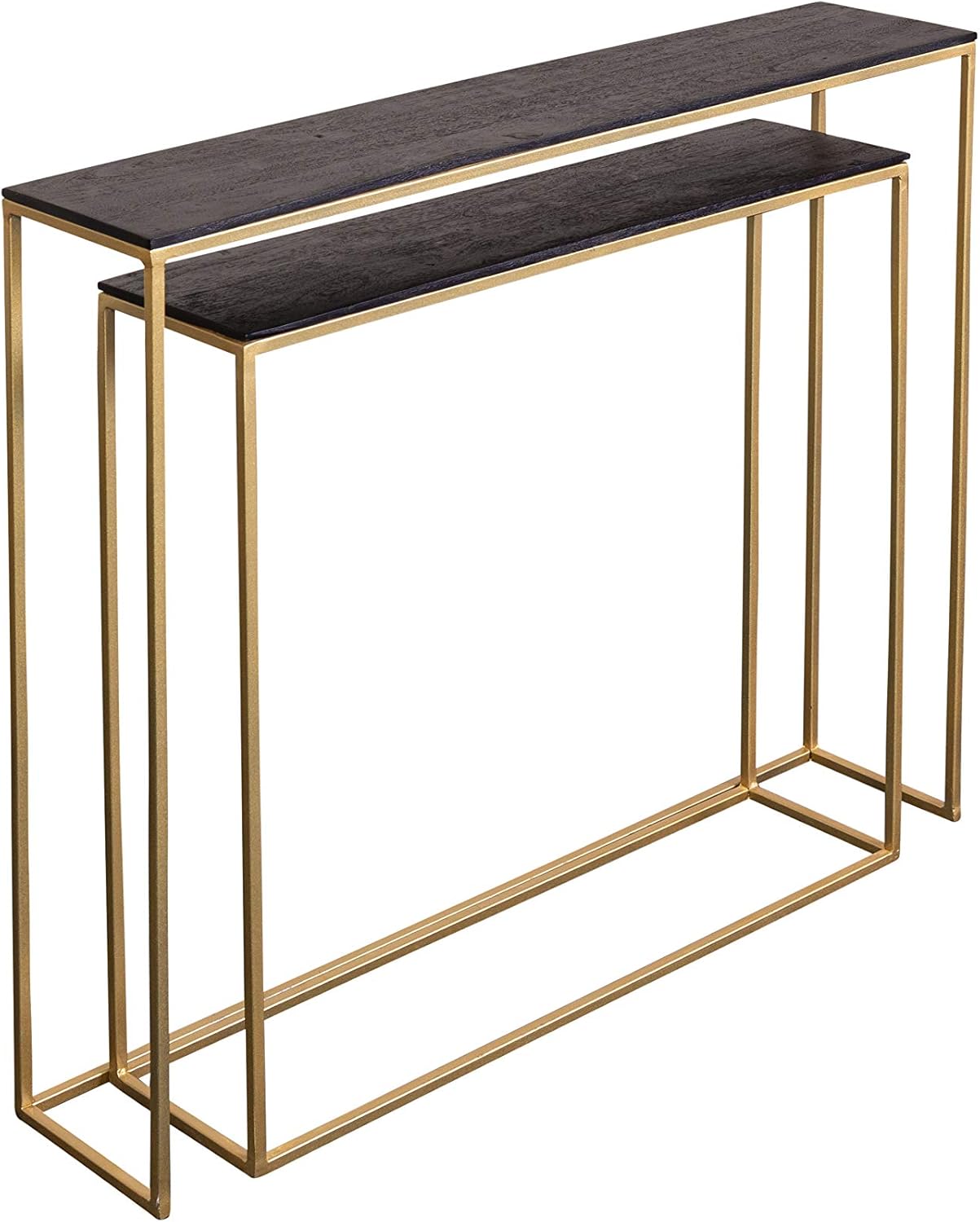 Porter Designs Park Solid Mango Wood & Metal, Black Console Table Home & Kitchen