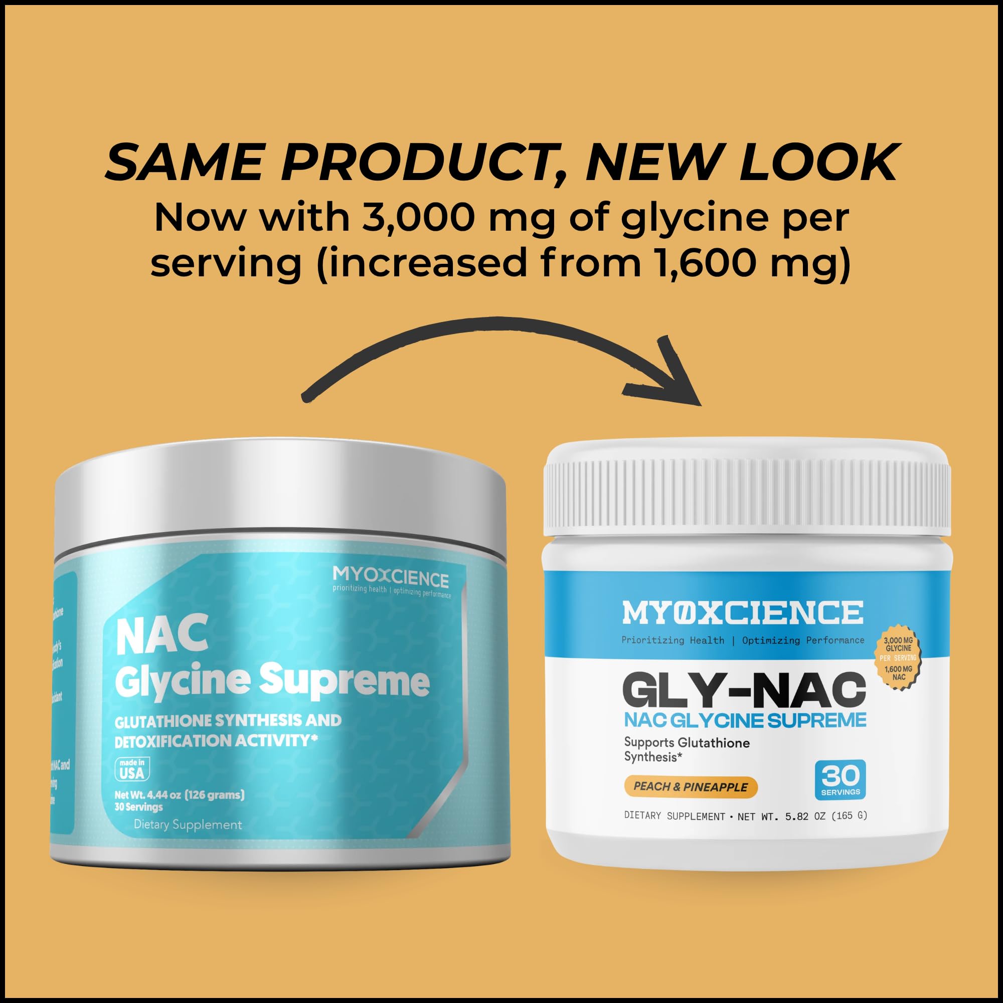 MYOXCIENCE NAC Glycine Supreme | Natural Peach & Pineapple | 30 Servings — Amazon image 3