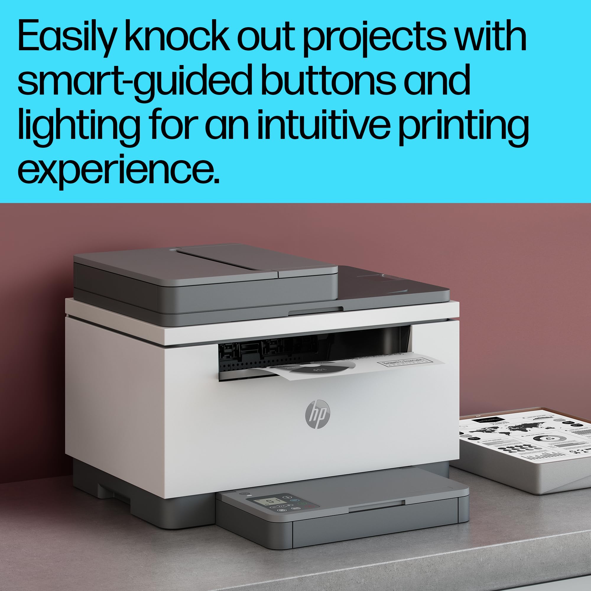 HP LaserJet MFP M234sdn 6GX00F, Impresora Láser Multifunción, Imprime, Escanea, Copia, Fast Ethernet, USB 2.0, Smart App, Panel de Control con Botones LED, Blanca y Gris