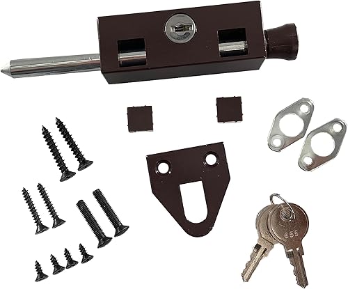 Miniatura 2 de Cerradura de puerta de patio, rectángulo con llave Lg (acabado duronódicomarrón oscuro)