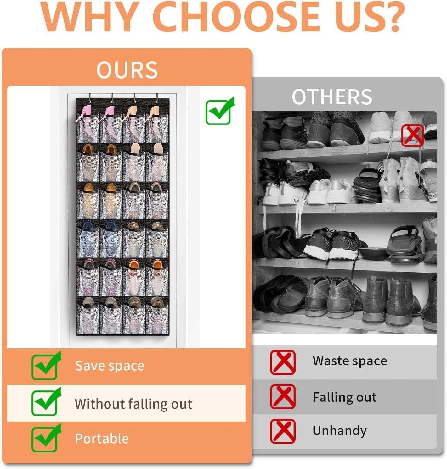 for Organizador de Zapatos para puerta con 24 bolsillos Grandes, Shoe Organizer, Door Hanging, 24 Pockets, Large Size