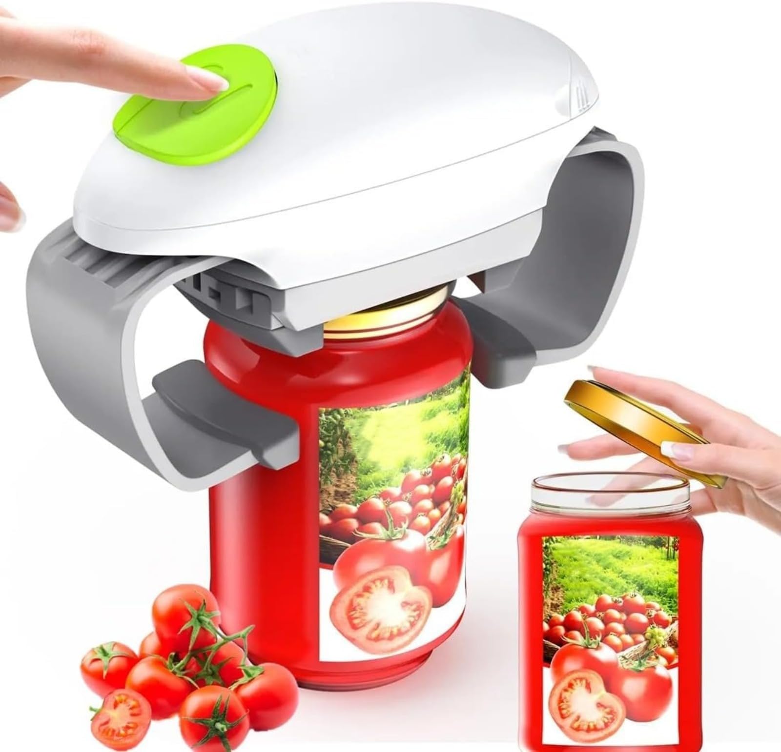 Ouvre-bocal électrique automatique à piles pour une ouverture de pots 100% mains libres