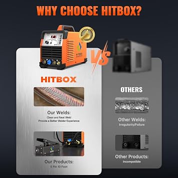 HITBOX 200A Aluminium TIG Welder AC/DC, Digital Inverter TIG Welding Machine with Pulse & Square Wave, Professional TIG Welder (HBT250P AC/DC)