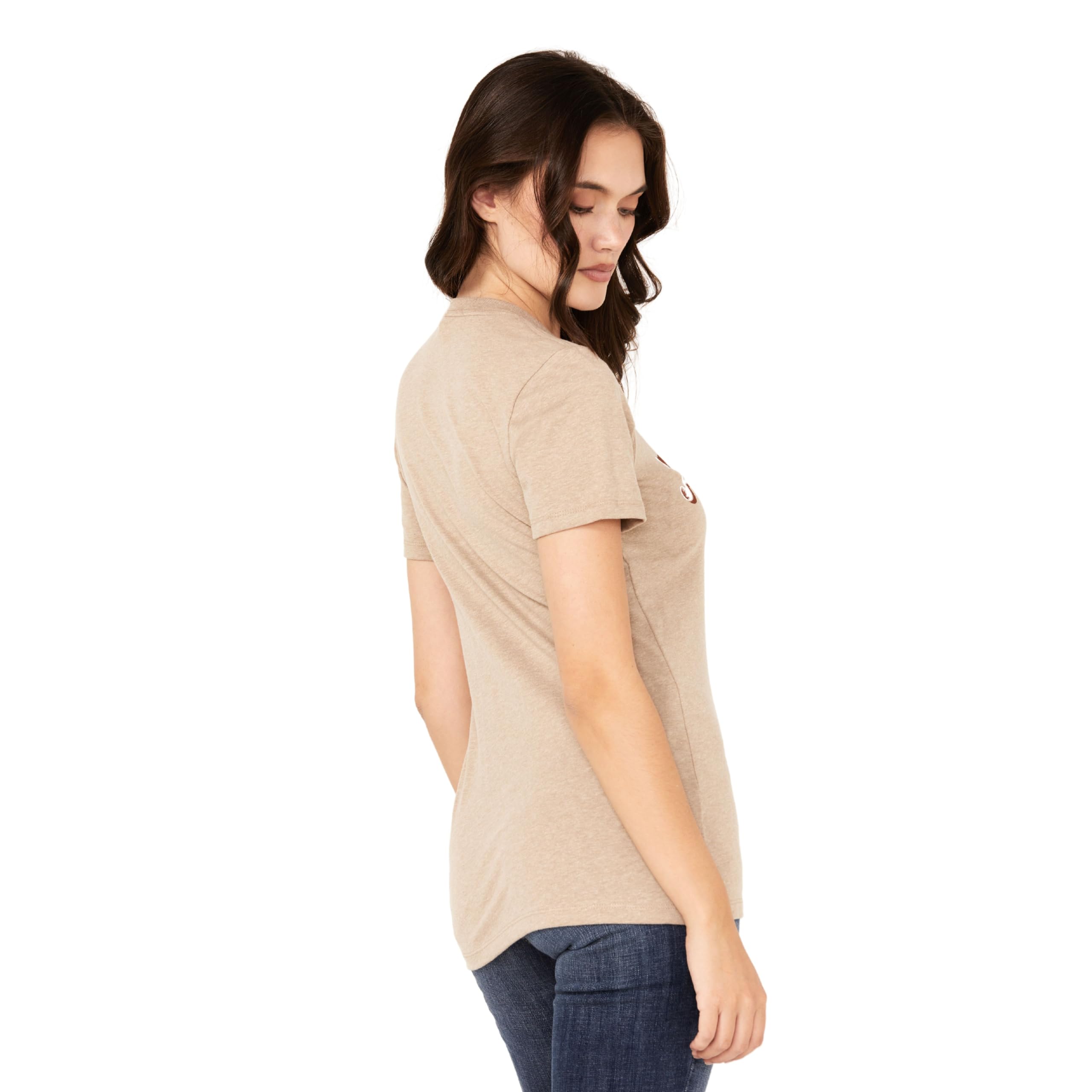 Ariat Maglietta da Donna in Pelle Bovina con Logo Bbsmu, Color Avena, L, Farina d'avena, L