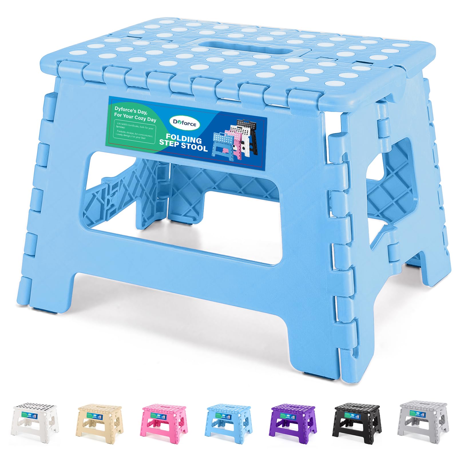Dyforce Kids Step Stool 9 Inch, 300lbs Folding Step Stool for Toddler