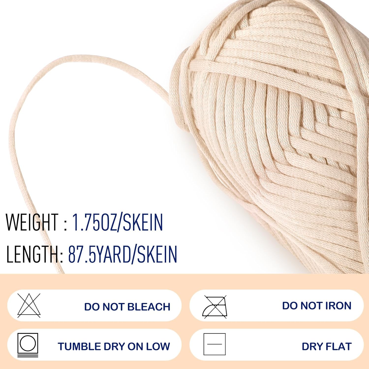 Timgle 18 Pack Beginners Crochet Yarn Cotton Yarn for Crocheting and Knitting with Easy to See Stitches Cotton Nylon Blend Yarn for Crochet Kit Making(Nature Colors)