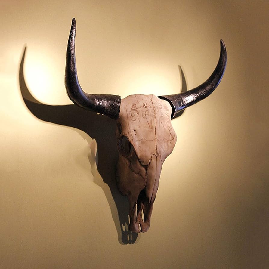 Amazon.co.jp: AMAZOM 牛の骨の彫刻家の装飾クラブバー樹脂動物