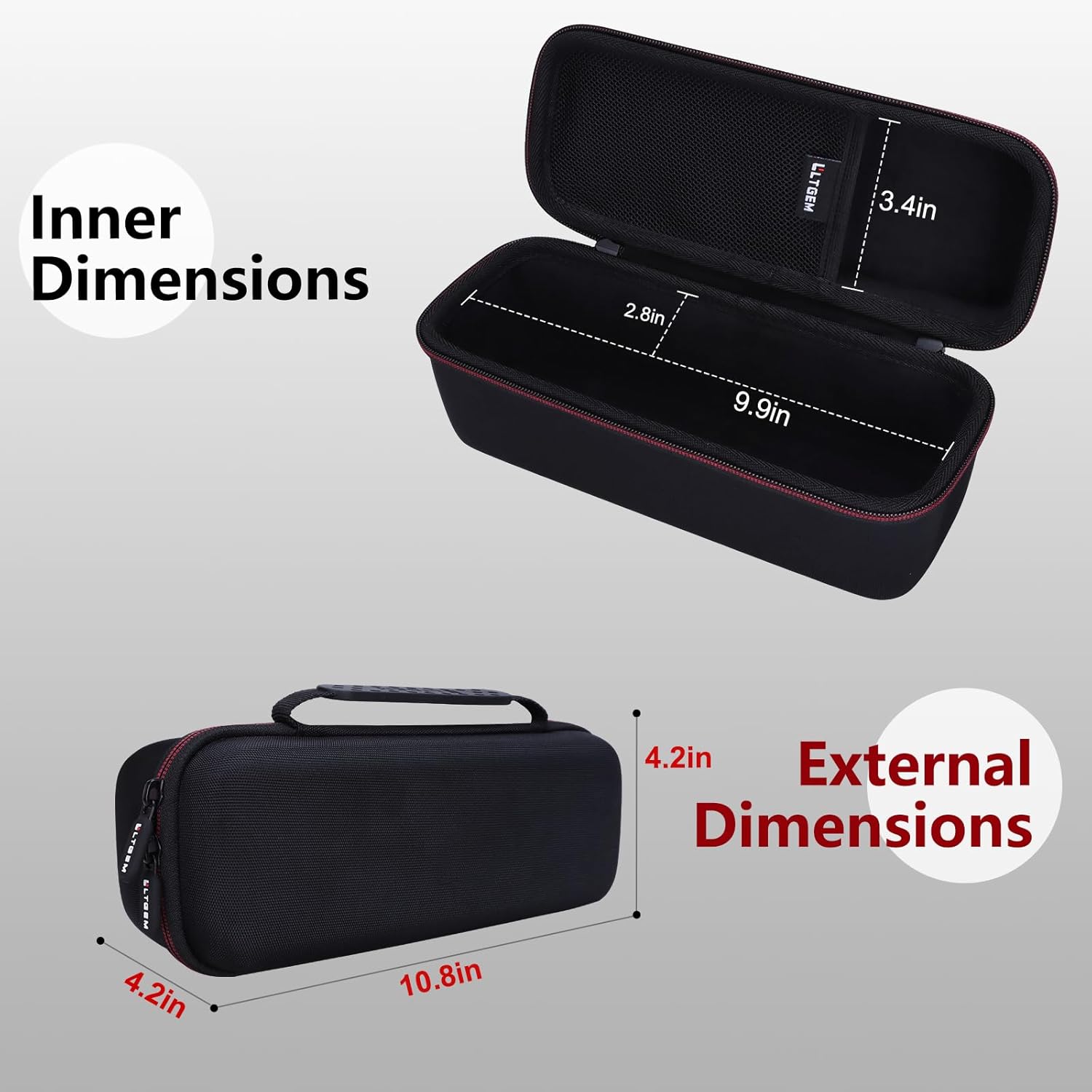 LTGEM Speaker Case Compatible with Turtlebox Ranger Loud Outdoor Portable Bluetooth 5.4 Speaker, Hard Travel Carrying Storage Bag - Black(Case Only)