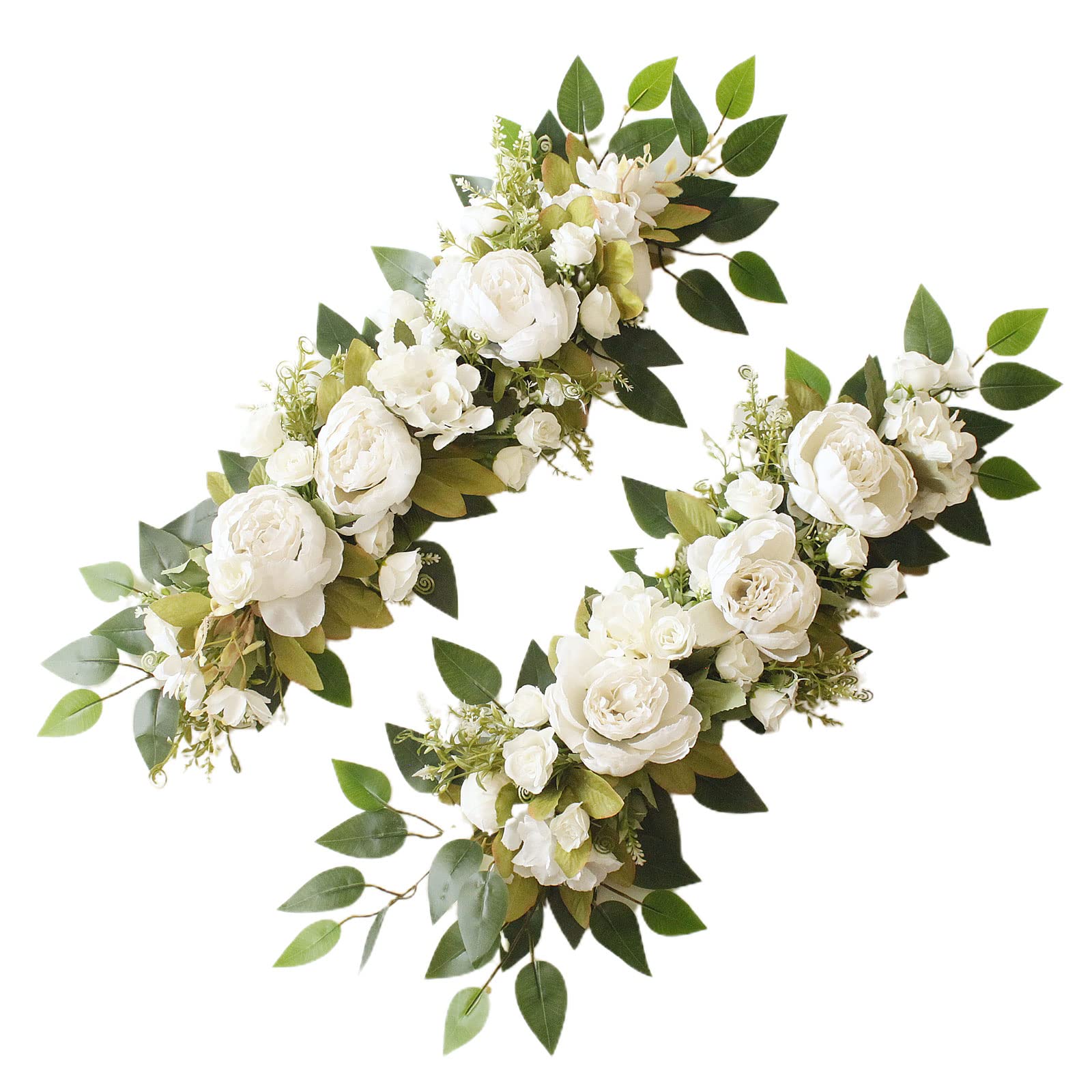 Set Di 2 Ghirlande Di Fiori Artificiali Di Peonia In Seta - Composizione Floreale Per Arco Di Nozze Blu - 4