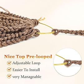 Yewell 9 Packs Goddess Box Braids Crochet Hair Boho Crochet Box Braids With Curly Ends For Black Women, 12 Inch Pre Looped Bohemian BoxBraidsHair (12Inch 9 Packs,30)