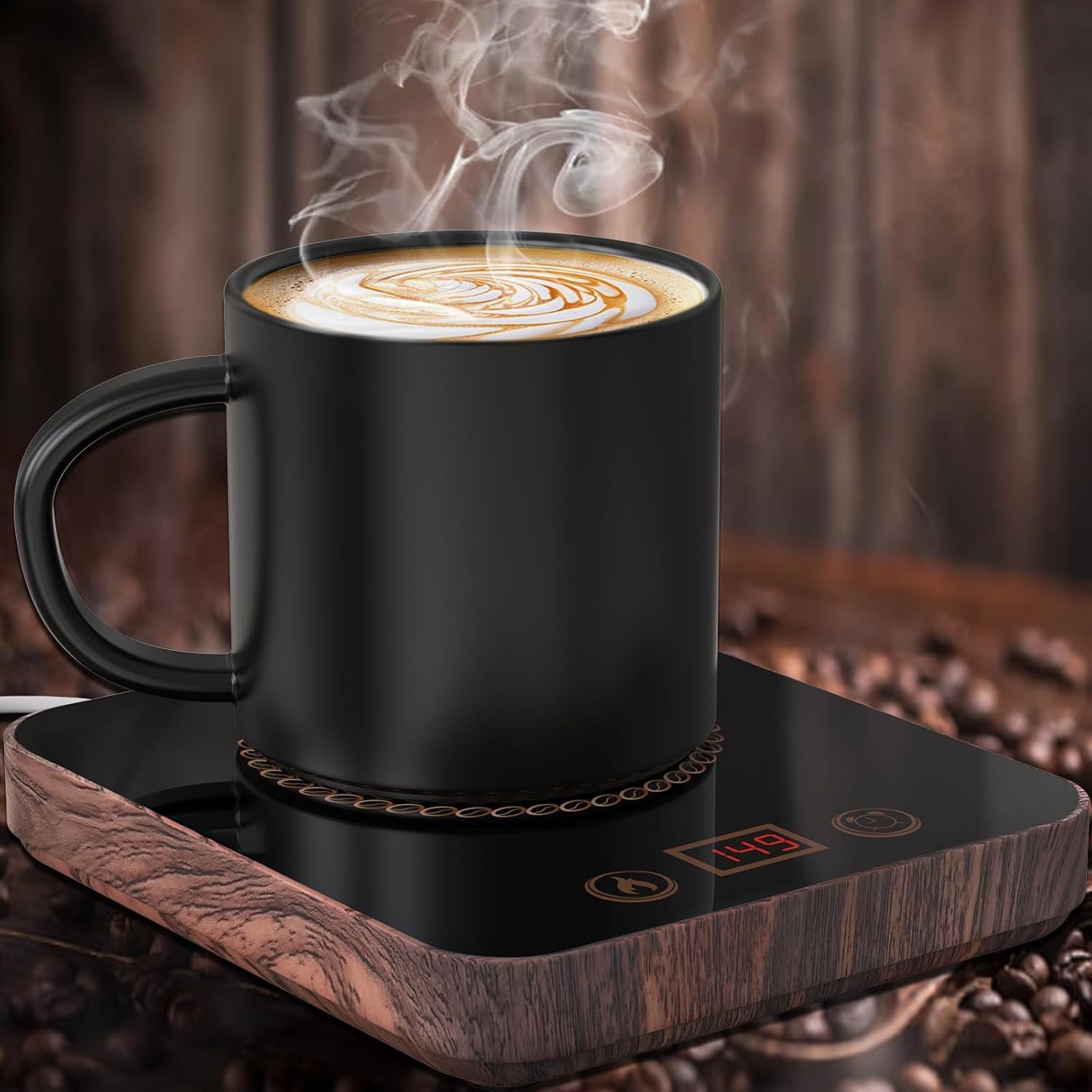 Coffee Mug Warmer for Desk, Coffee Cup Warmer for Desk with 3 Adjustable Temperatures &amp; 1-12H Timer (Christmas Coffee Gifts)