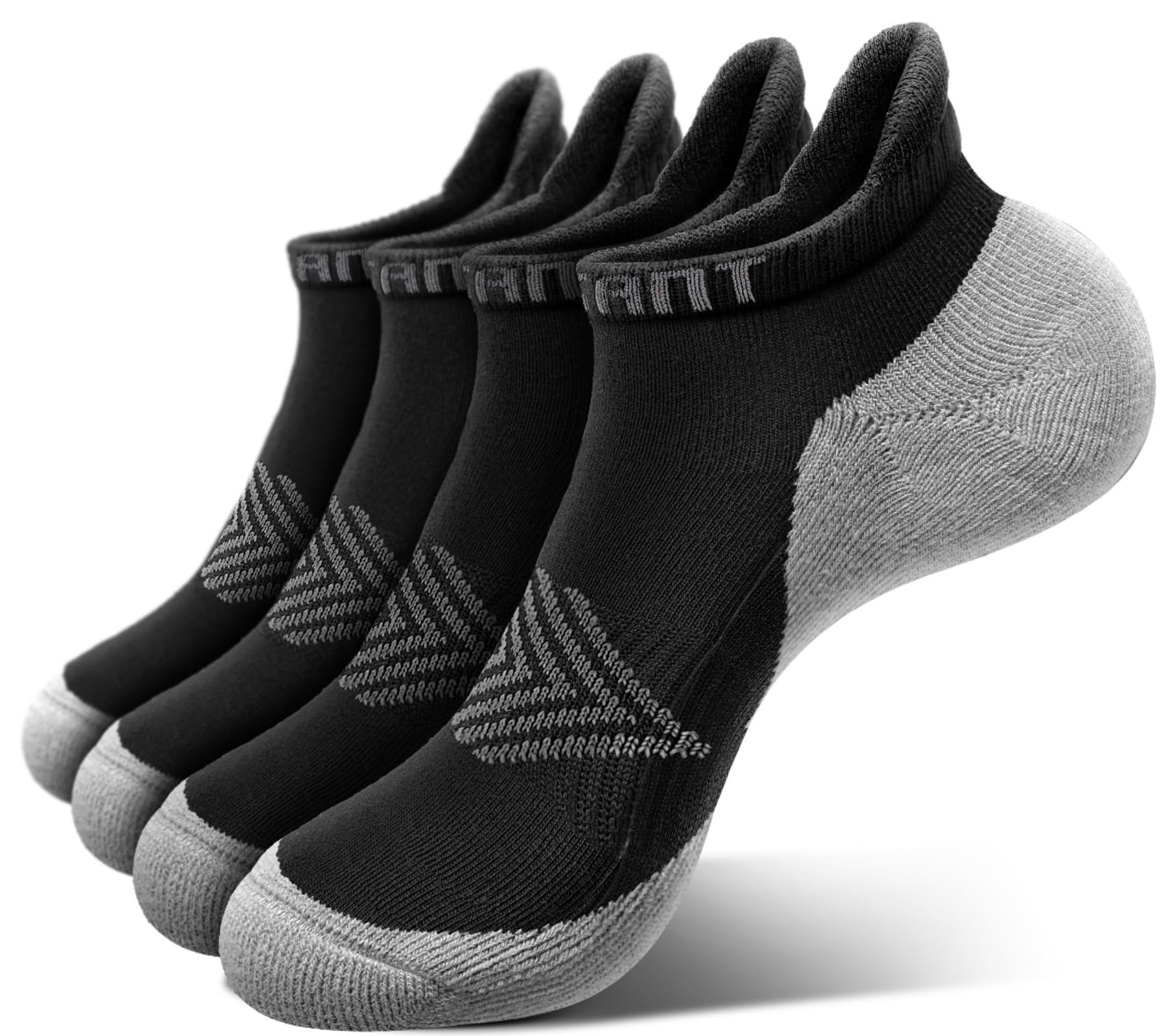 BULLIANT Men Ankle Socks Multi Pack,Athletic Running Socks Breathable Wicking Cushioned Footbed Arch Supportive