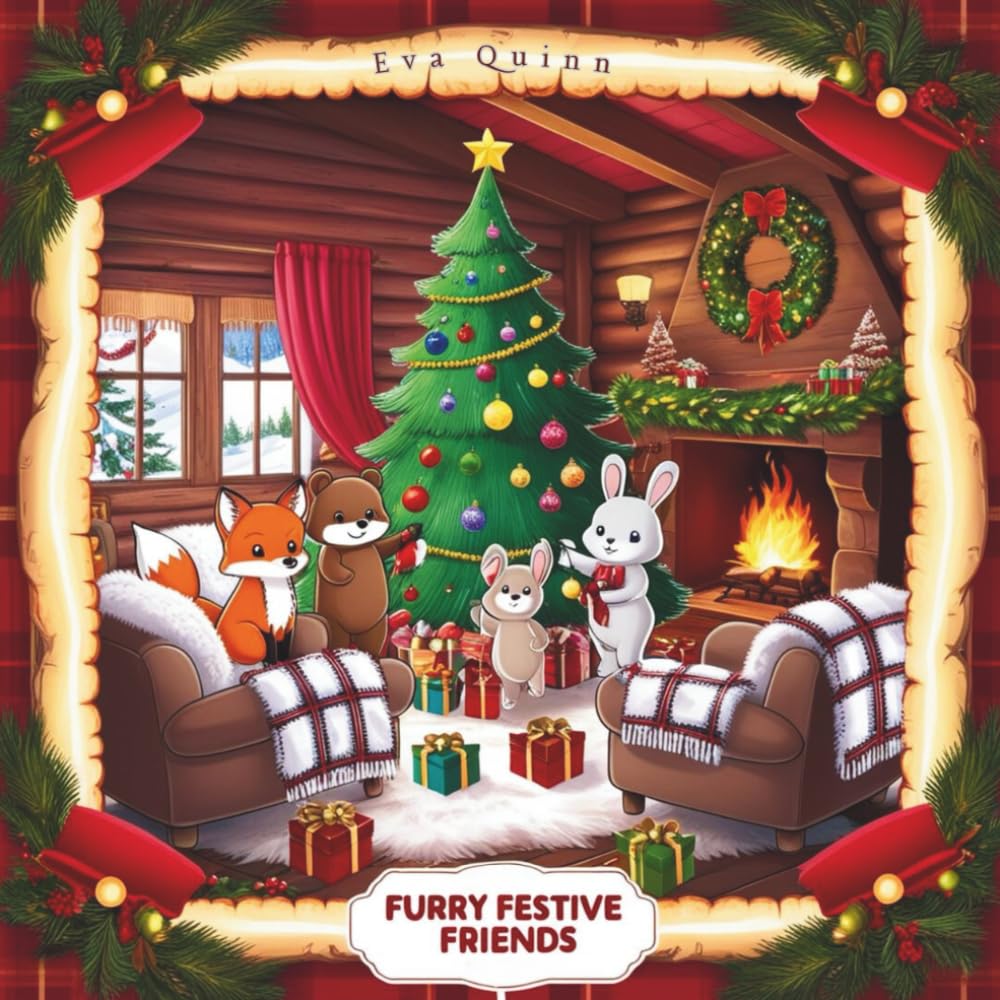 Furry Festive Friends: 36 Unique Coloring Illustrations Featuring Adorable Animals to Celebrate the Holiday Season (Eva Quinn Studio)