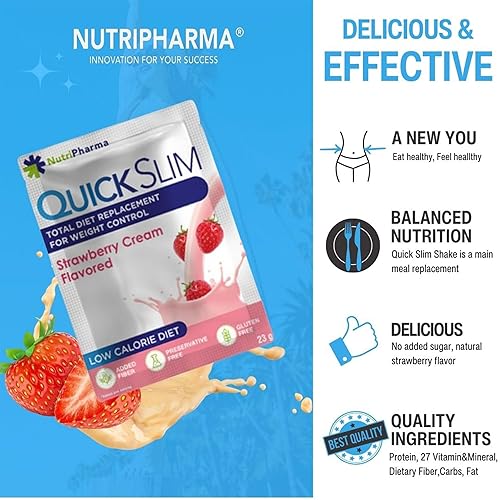 Miniatura 23 de Quick Slim - Batidos altos en proteínas para perder peso, 30 porciones, reemplazo completo de comida, batidos dietéticos para mujeres y hombres