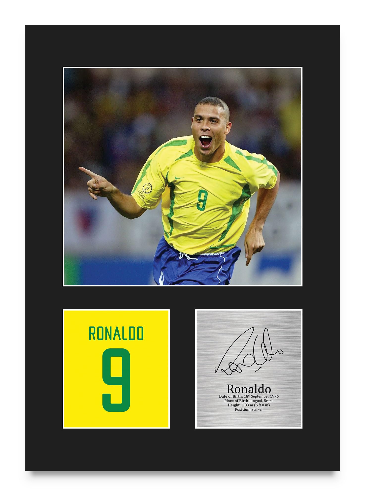 HWC Trading Ronaldo Brazil Gifts Printed Signed Autograph Picture for Football Fans and Supporters - A4 Portrait — image 1