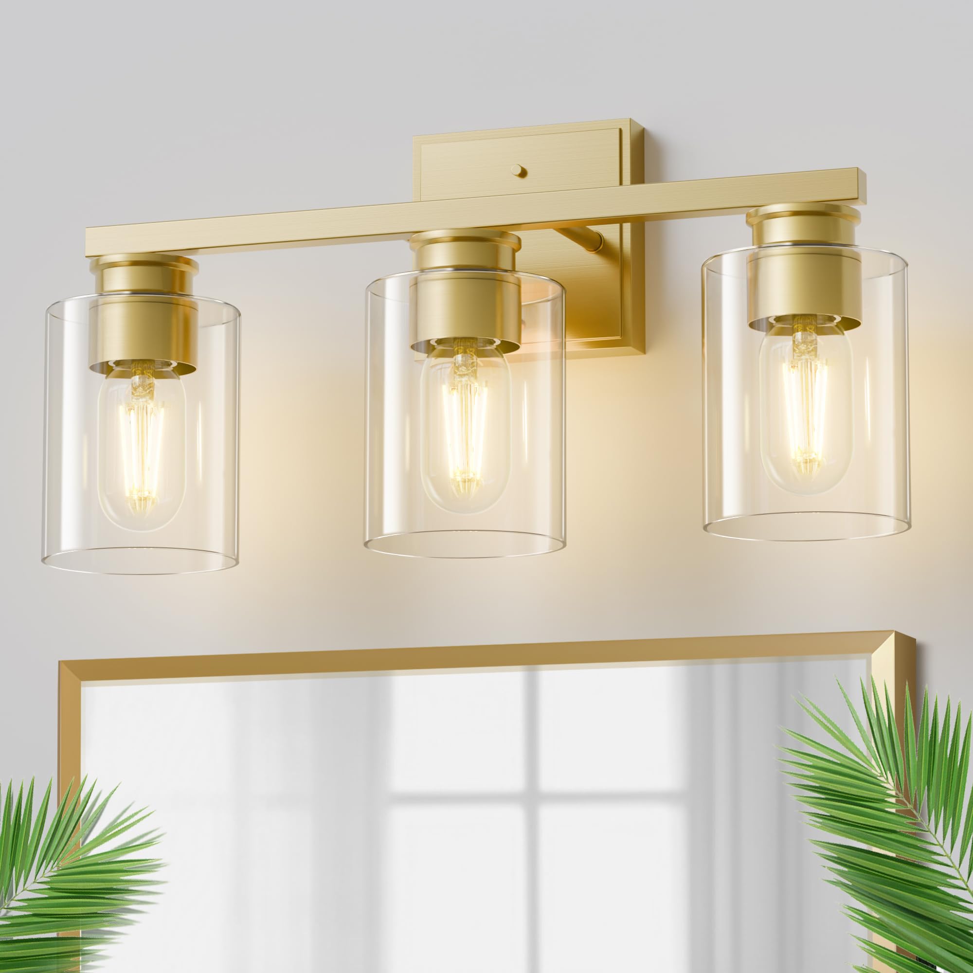 L LOHAS LED 3-Light Bathroom Vanity Light, Gold