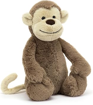 Jellycat Bashful Monkey Stuffed Animal, Medium 12 inches - Monkey Plush Toy - Classic Childrens Gift