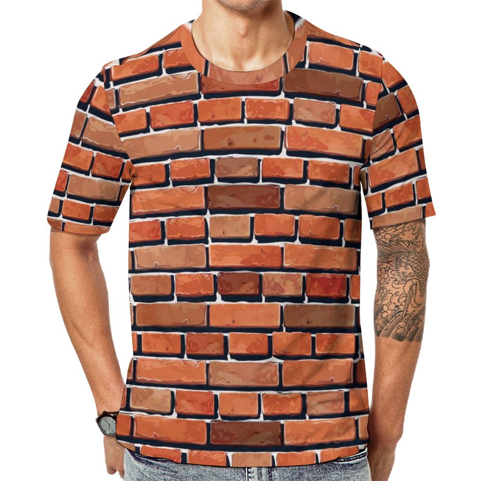 Amazon.com: Red Brick Wall Print T Shirts Cute Graphic Tees Short
