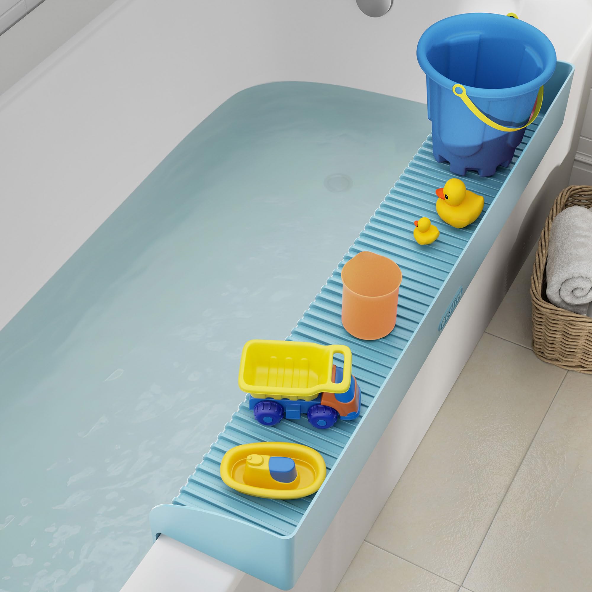 Pare-éclaboussures De Baignoire Pour Enfants - Avec Poches De Rangement, Ventouses, Silicone, 55x40cm