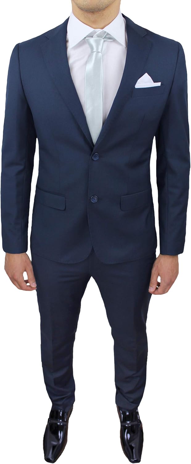 Abito Completo Uomo Sartoriale calibrato Blu Taglie Forti comode conformato  Casual Elegante Cerimonia : Amazon.it: Abbigliamento
