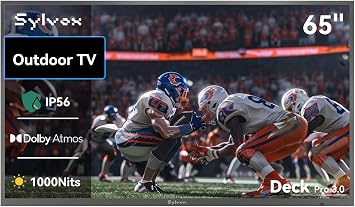 SYLVOX Outdoor TV, 65" Smart Waterproof Outdoor TVs, 1000 Nits Ultra Bright