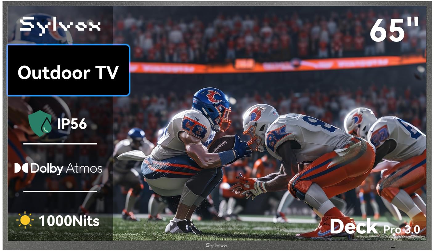SYLVOX Outdoor TV, 65" Smart Waterproof Outdoor TV, 1000 Nits