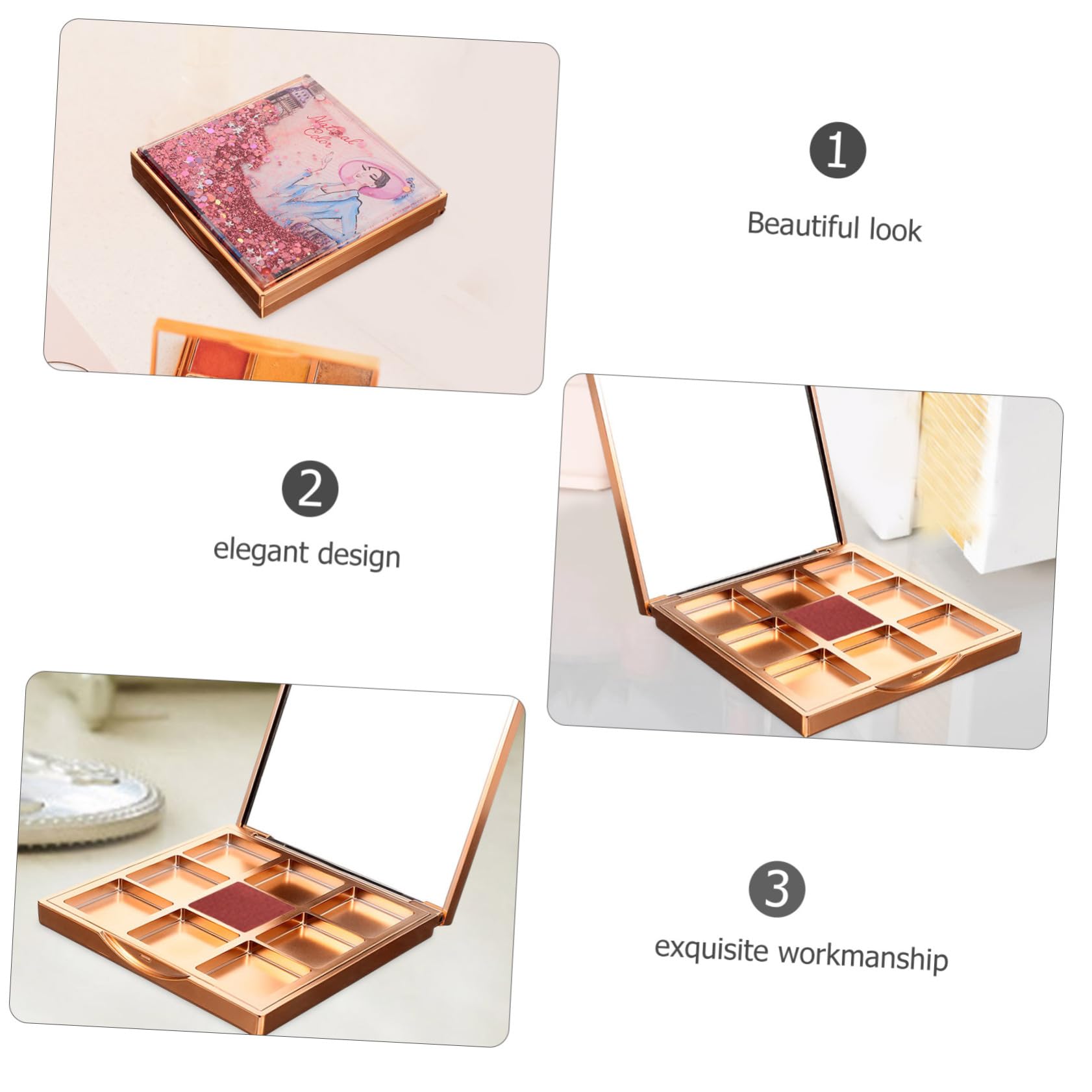 FRCOLOR 5pezzi Palette Ombretti Vuota Makeup Per Vassoio Portatile Per Ombretti e Speciali