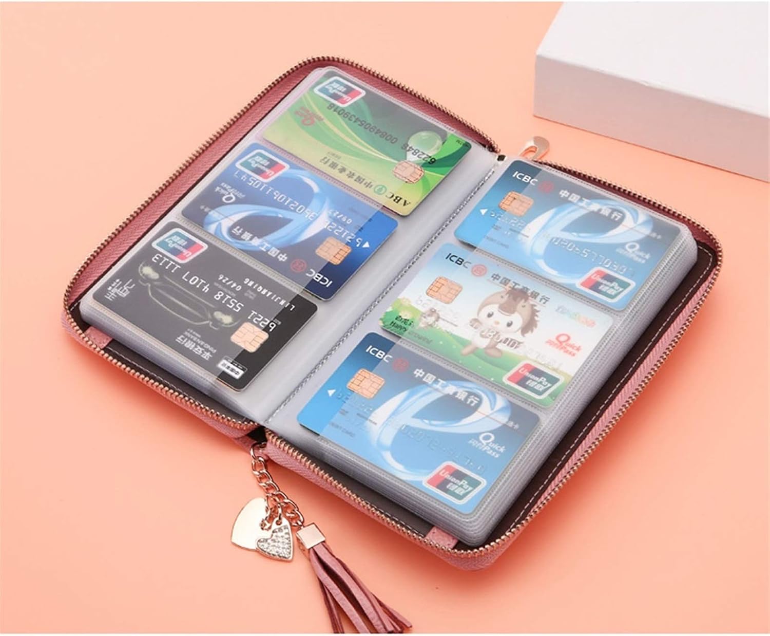 High Capacity Business Card Holder, Case for 60 Cards , Wallet for Ladies(E)