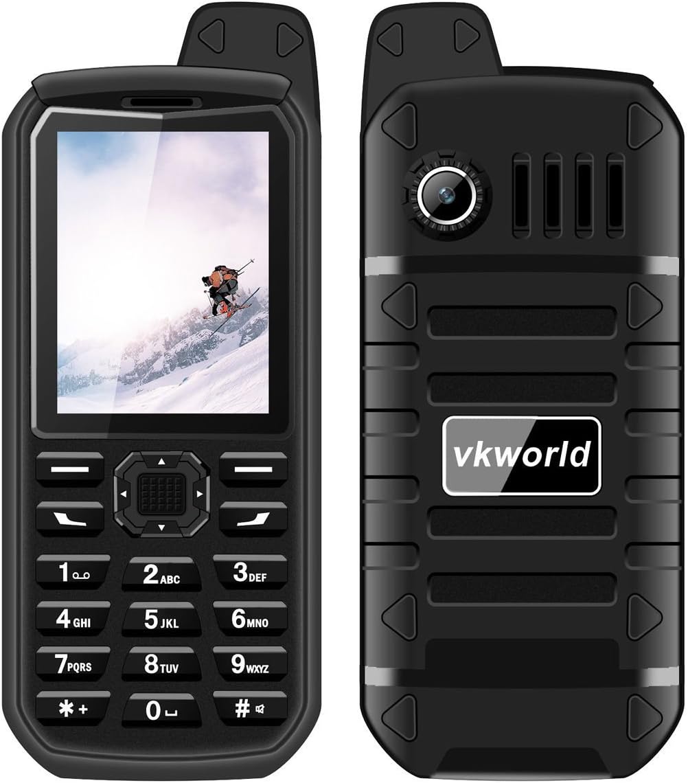 Vkworld Stone V3 Plus Mobile Phone 2.4" Waterproof Shockproof Dustproof Sim-Free Cellphone with Big Button, Strong Signal Anti-Low Temperature 3000mAh Long Standby Dual SIM GSM (Black)
