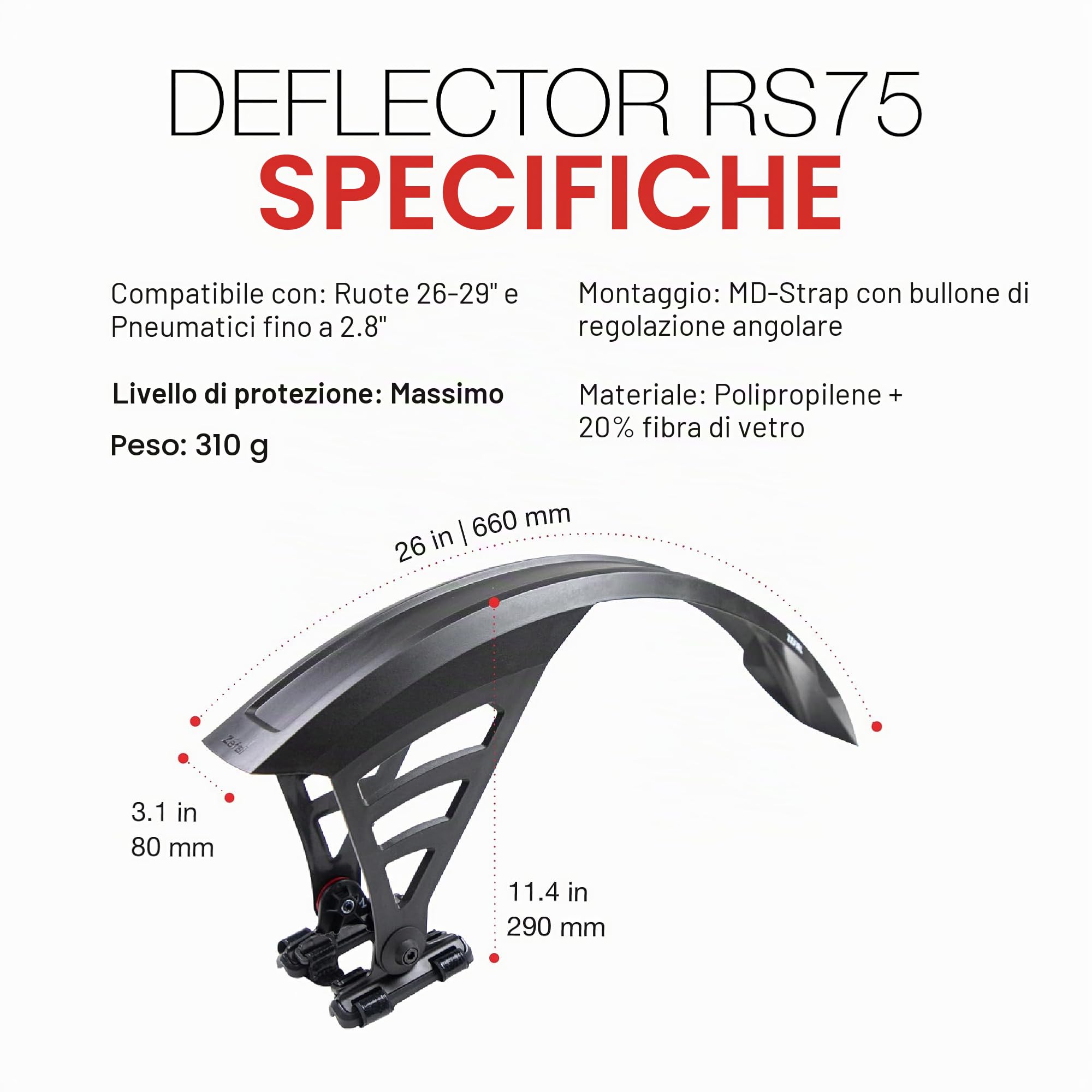 ZEFAL Deflector RS75 - Parafango Posteriore 27.5/29"