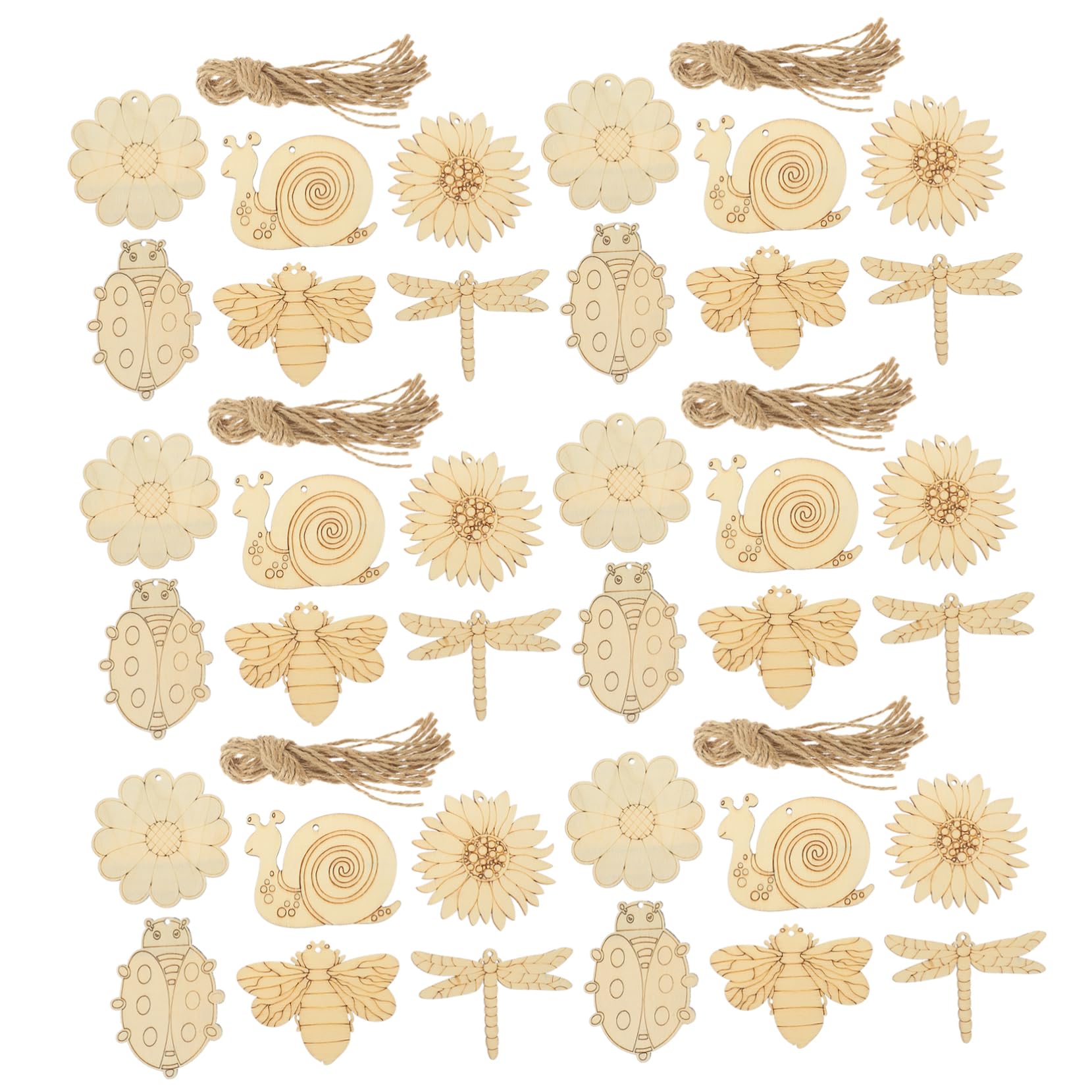 Operitacx 3 Series De Madera Para Pintar Figuras De Animales Para Decoración Diy Material Natural Para Manualidades Y Fiestas 60 Piezas X 3