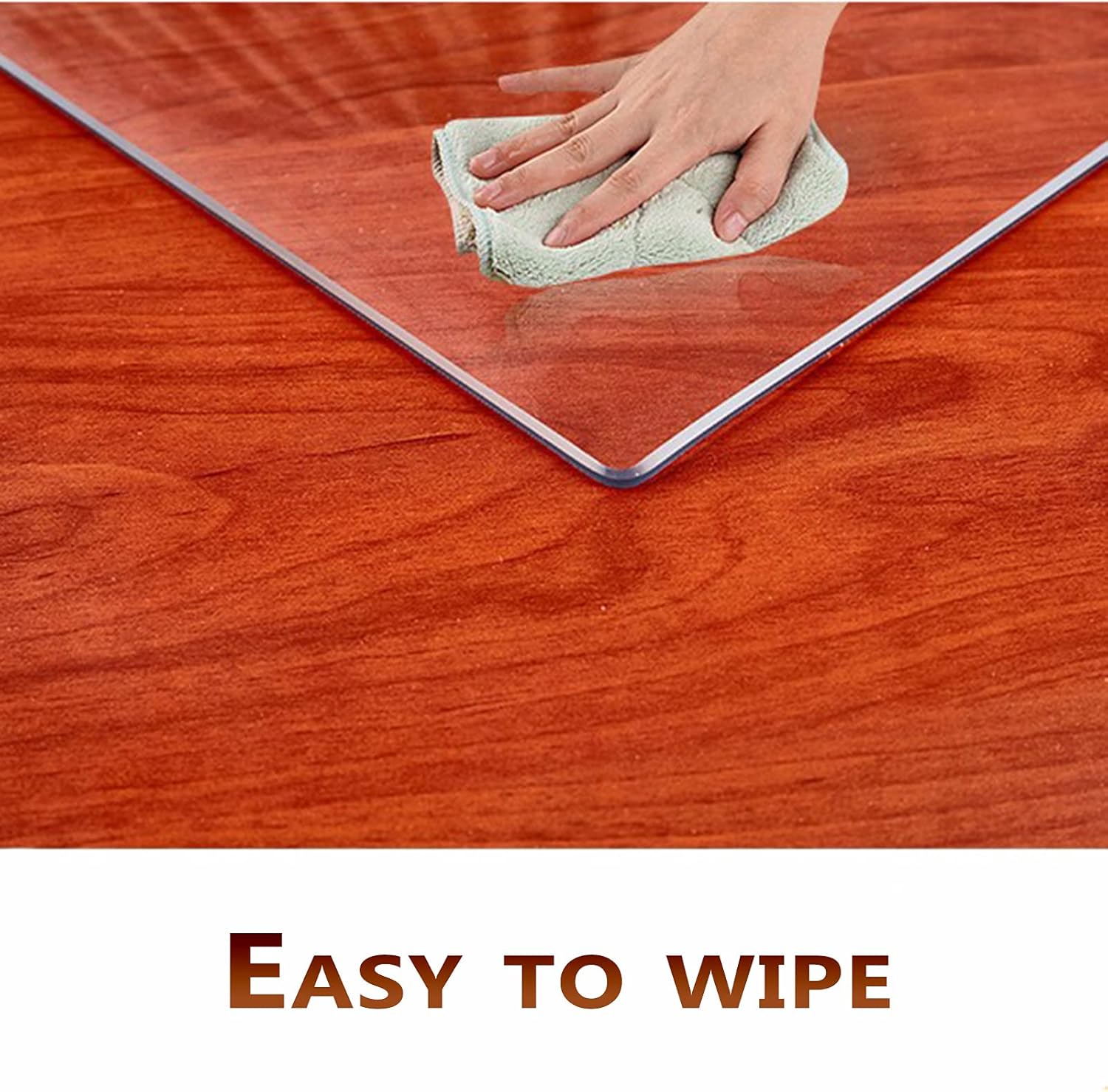 1.5mm Clear Desk Cover Protector, Rectangular Vinyl Desk Pad, PVC Plastic Table Cover Office,Waterproof, Heat-Resistant and Easy to Wipe,Support Customization,70x70cm/28x28in
