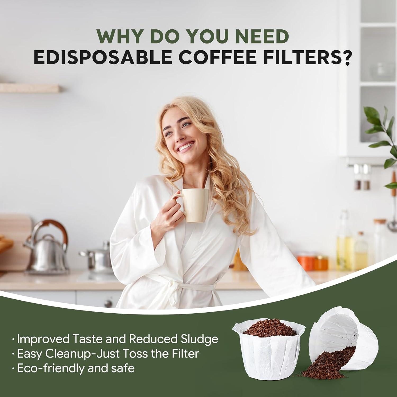 Disposable Paper Coffee Filters K Cup Paper Filters for K-eurig Single Brewer Reusable Cups, K-Cup Coffee Pods, Fit Most K eurig Single Serve Filter Brands Coffee Pods(200 Pack) - Image 6