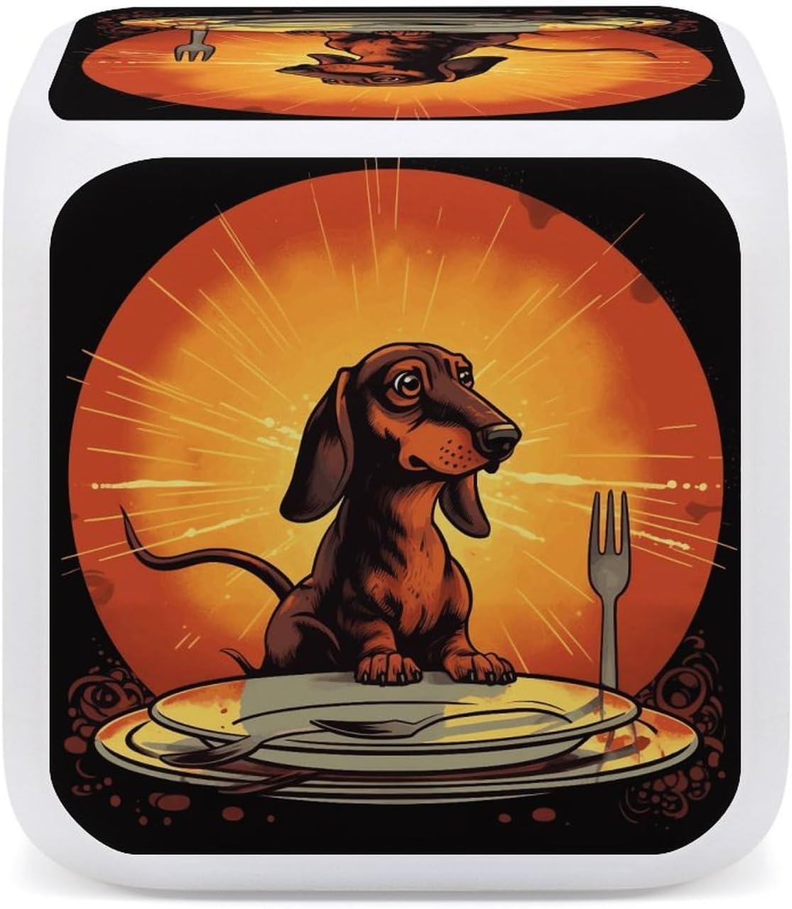 Night Light Alarm Clock, 7 Color Changing, Dachshund image 5