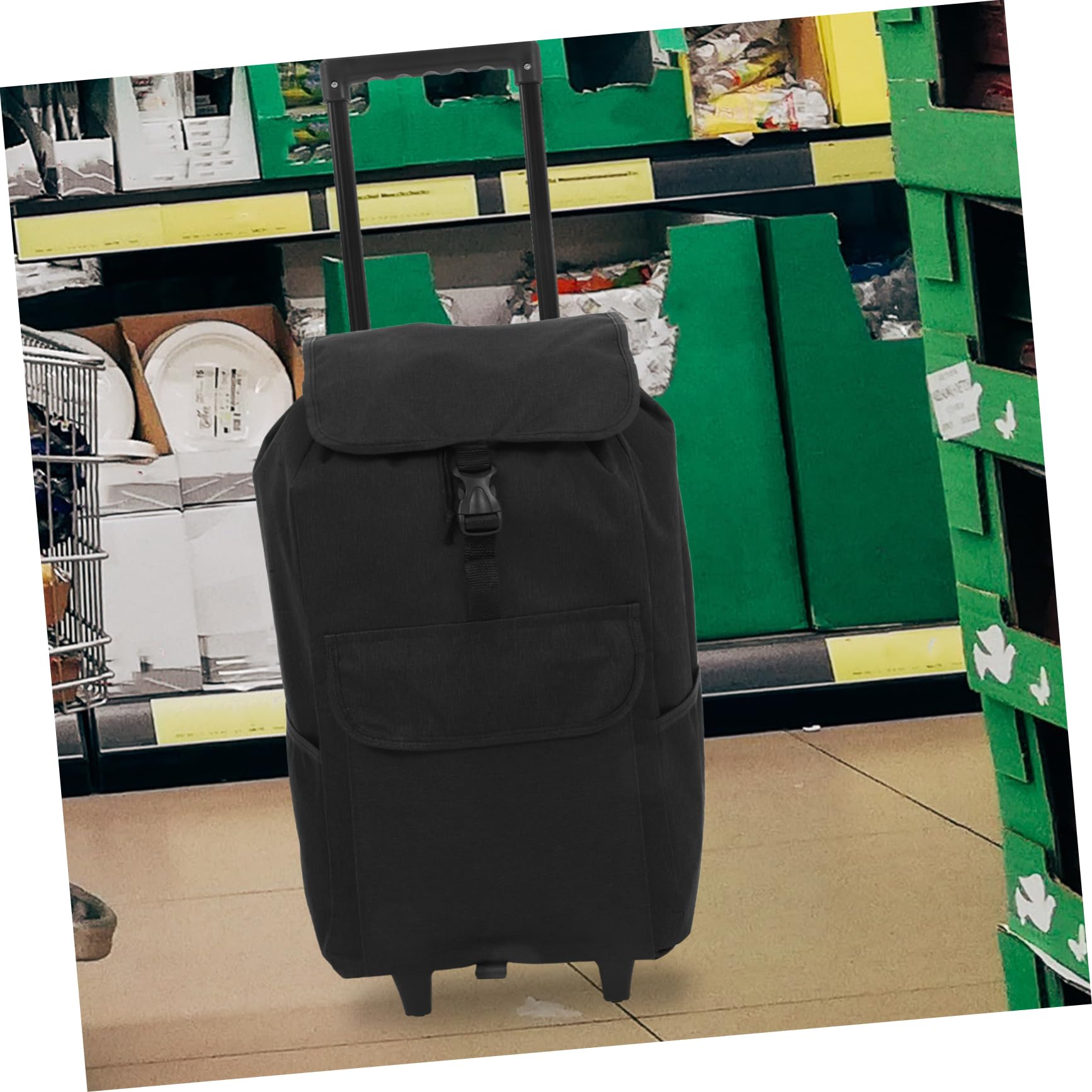 SOLUSTRE Einkaufstasche und Seitentaschen mit Großem Fassungsvermögen aus Oxford Gewebe Faltbare Ersatz Trolleytasche für Einkauf