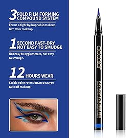 docolor Waterproof Eyeliner Pen Super Slim Liquid Precise All Day Eye Liner Gel Blue