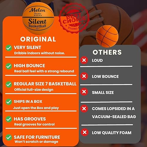 Miniatura 4 de Baloncesto silencioso tamaño 7 (29.5 pulgadas), pelota de espuma, regate silencioso dentro de casa, entrenamiento suave sin ruido para casa, sin