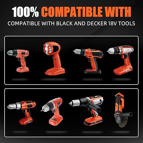 Miniatura 6 de Paquete de 2 baterías de iones de litio de 7.0Ah 18V compatibles con Black and Decker 18V batería de repuesto para Black and Decker 18V batería