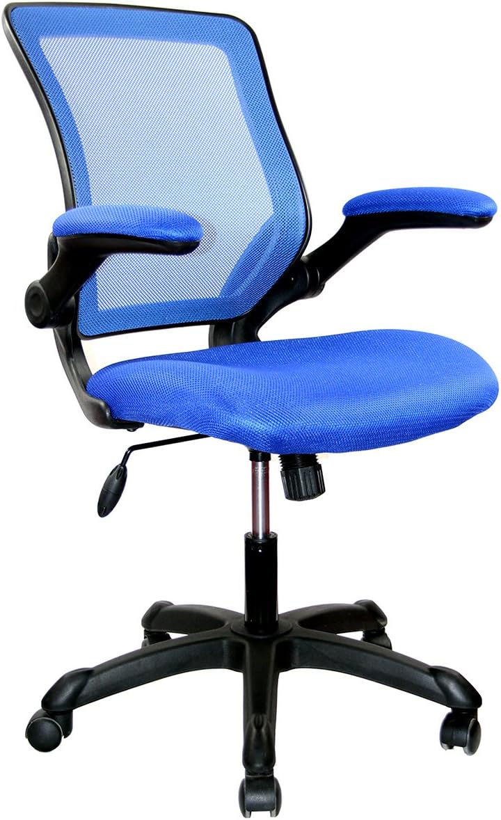 Mesh Task Office Chair with Flip Up Arms. Color: Blue