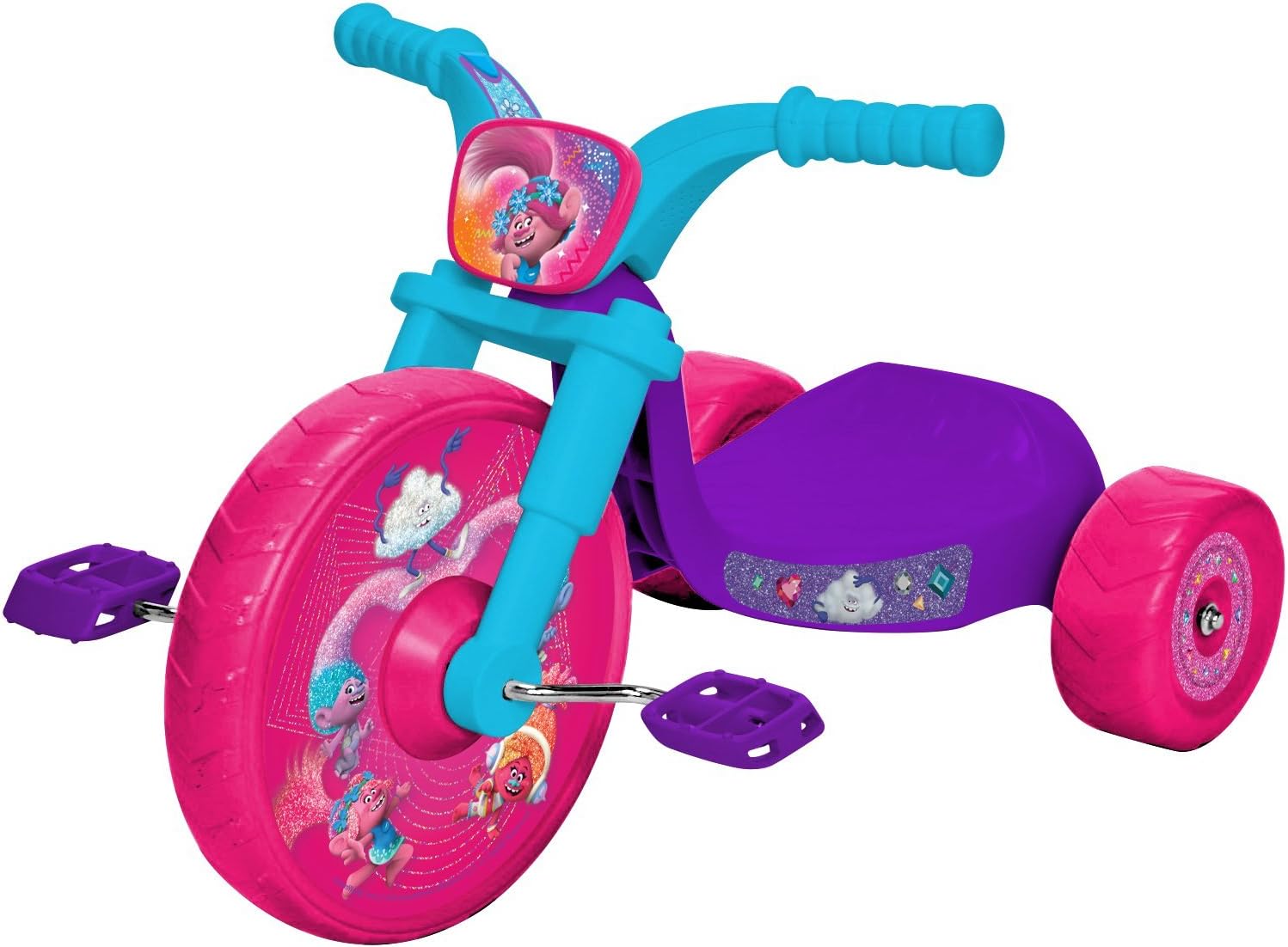 Fly Wheels Trolls 2 World Tour 10" Junior Cruiser RideOn, Kids