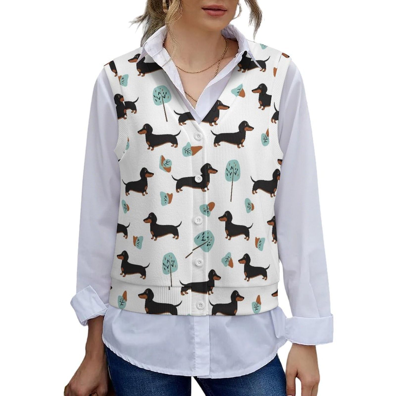 SWEET TANG Sweater Vest Women Sleeveless Button Down V Neck Knitted Tank Tops Business Casual Fall Cap Sleeve