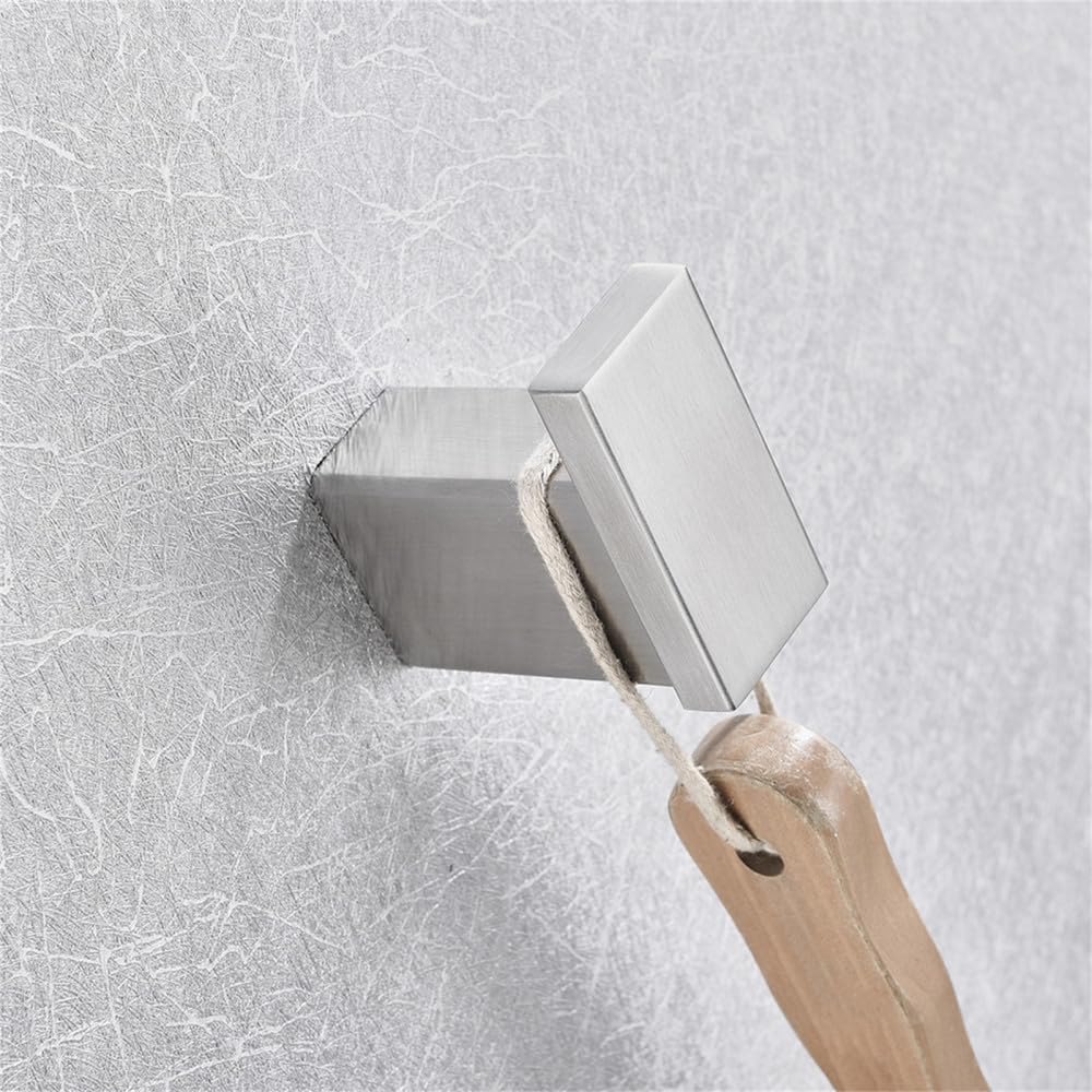 Türhaken Badezimmerhaken Badezimmer-Hardware-Set aus gebürstetem Nickel, Zubehör, Bademantelhaken, Handtuchhalter, Turm, Barregal, Seidenpapierhalter, Wandhalterung, einzelner Bademantelhaken, C(Color