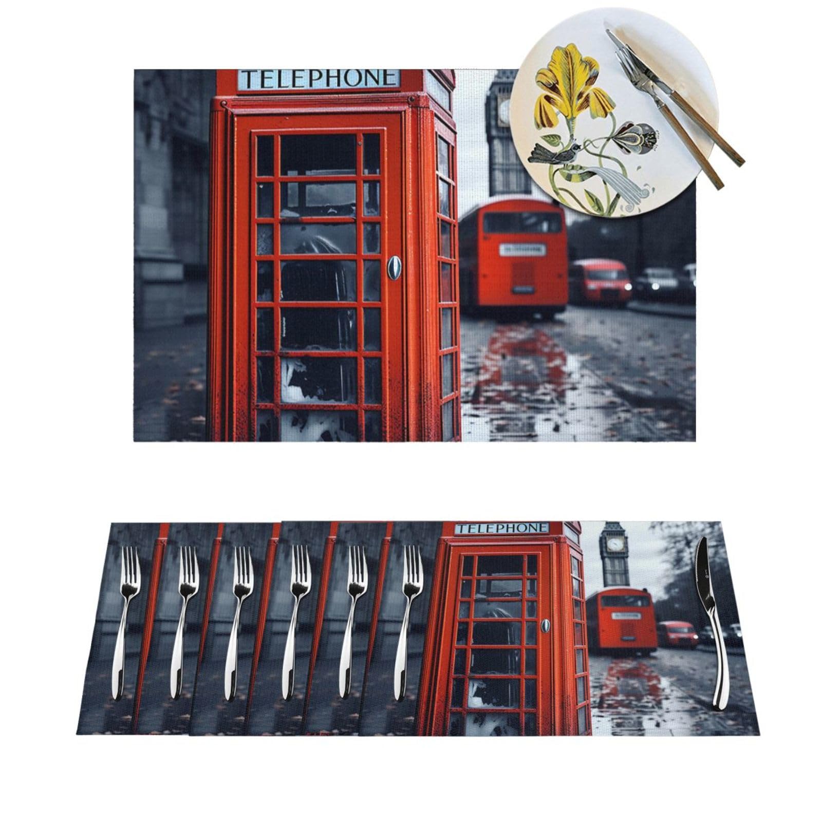 Set de table résistant à la chaleur et antidérapant en PVC lavable pour repas sans taches lot de 4