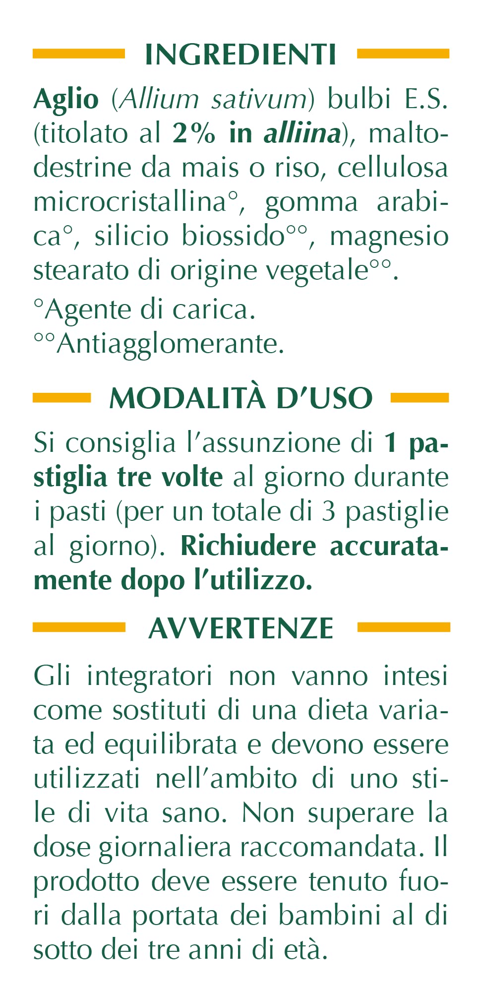 Dr Giorgini Integratore Alimentare, Monocomponenti Erbe Aglio Estratto Titolato al 2% in Allina Pastiglie - 30 g