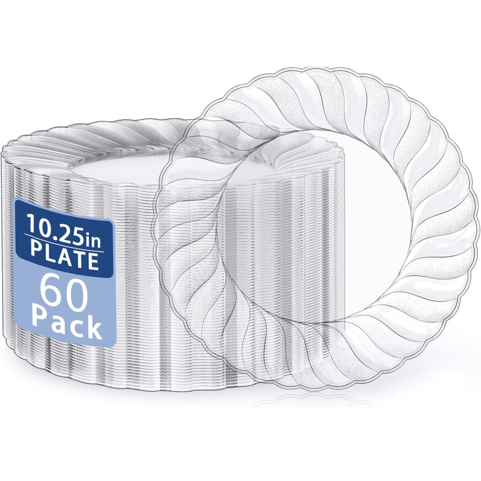 Clear Plastic Dessert Plates - 100 Pack -13